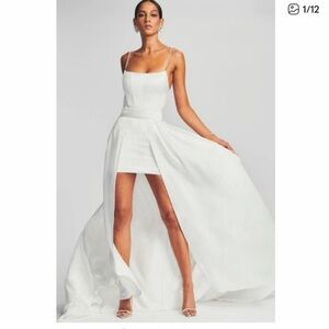 Retrofete Evalina High-Low Bridal Train Overlay